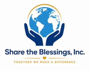 Share the Blessings, Inc. — globe and hands logo